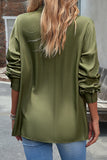 Casual Solid Tassel Shirt Collar Tops