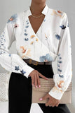 Casual Print Patchwork V Neck Blouses(6 Colors)