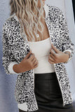 Casual Leopard Patchwork O Neck Outerwear