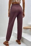 Casual Solid Pocket Loose High Waist Pencil Solid Color Bottoms