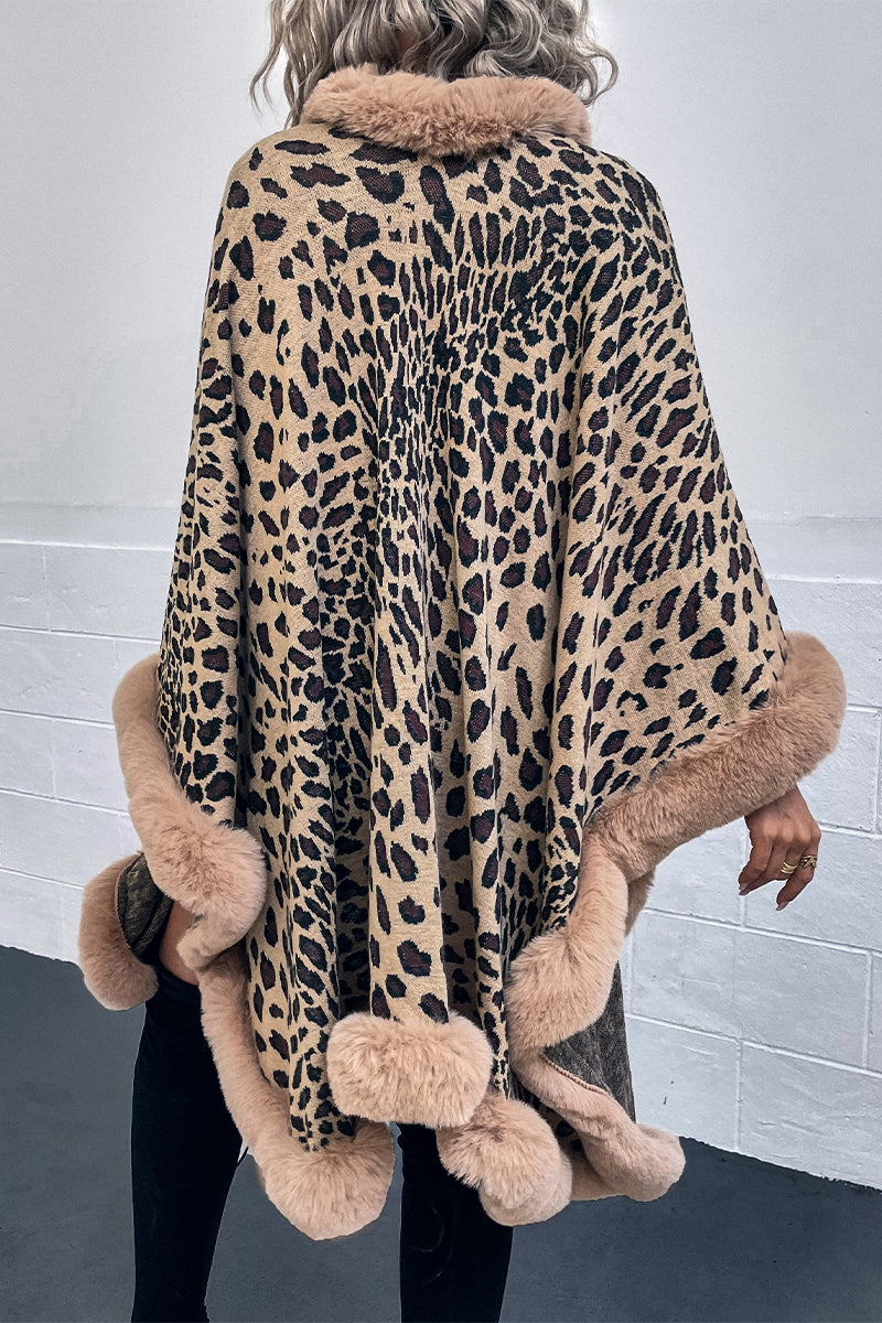 Street Elegant Leopard Patchwork Outerwear