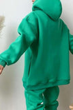 Casual Solid Pocket Hooded Collar Long Sleeve Two Pieces