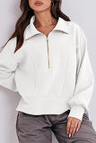 Casual Solid Zipper Zipper Collar Tops(6 Colors)