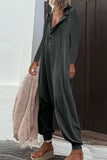 Casual Solid Buttons Hooded Collar Loose Jumpsuits(8 Colors)