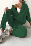 Casual Solid Zipper Hooded Collar Long Sleeve Two Pieces(5 Colors)