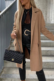 Elegant Solid Pocket Turndown Collar Outerwear(4 Colors)