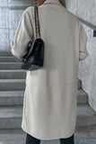 Elegant Solid Pocket Turndown Collar Outerwear(4 Colors)