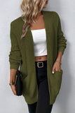 Elegant Solid Pocket V Neck Outerwear(4 Colors)