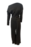 British Style Solid Backless Asymmetrical Oblique Collar Regular Jumpsuits(2 Colors)