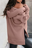 Casual Solid Pocket Hooded Collar Tops(4 Colors)