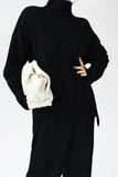 Casual Solid Slit Turtleneck Long Sleeve Two Pieces(8 Colors)