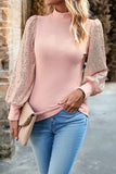 Elegant Solid Sequins Half A Turtleneck Tops(4 Colors)