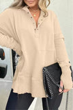 Casual Solid Buckle Hooded Collar Tops(7 Colors)