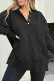 Casual Solid Buckle Hooded Collar Tops(7 Colors)