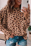 Casual Leopard Printing O Neck Tops