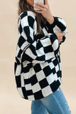 Casual Plaid Contrast Cardigan Collar Outerwear(3 Colors)