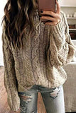 Casual Simplicity Solid Patchwork O Neck Sweaters (3 Colors)