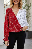 Florcoo Polka Dot V- Neck Shirt