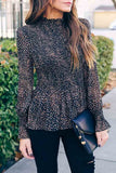 Florcoo Slim Ruffled Long Sleeve Top