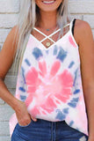 Florcoo Printed Tie-dye V-neck Sleeveless Vest