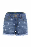 Florcoo Cute Star Denim Shorts