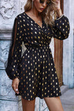 Florcoo Lace bronzing print Mini Dresses