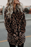 Florcoo Women's Lapel Leopard Coat
