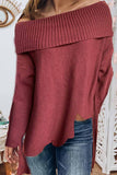 Florcoo One Word Neck Long Sleeve Off Shoulder Sexy Sweater