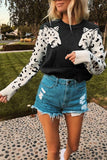 Florcoo Snow Leopard Design Knit Sweater