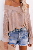 Florcoo Sexy Striped Off-shoulder Sweater