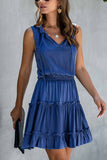 Florcoo Solid Pleated Adjustable Waist Dress