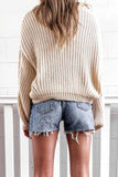 Florcoo Solid Loose O-neck Knitted Sweater