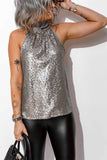 Florcoo Halter Sexy Sequined Vest Tops(3 colors)