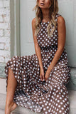 Florcoo Polka Dot Round Neck Dress（5 colors）