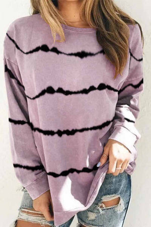 Florcoo Tie-dye Striped Print Top