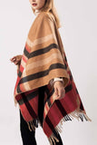 Florcoo Essential Grid Loose Tassel Shawl Cloak(2 Colors)