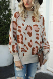Florcoo Turtleneck Loose Leopard Sweater