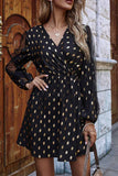 Florcoo Lace bronzing print Mini Dresses