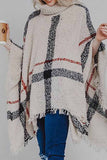 Florcoo Knitted Contrast Tassel Cloak