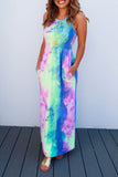 Florcoo Tie-dye Printed Multicolor Maxi Dress