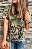 Florcoo O Neck Camouflage Printed T-shirt