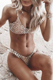 Florcoo Dot Print Light Camel Bikini Set ·Presale