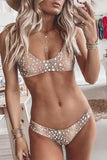 Florcoo Dot Print Light Camel Bikini Set ·Presale