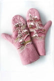 Florcoo Cashmere Thick Printed Winter Warm Christmas Gloves