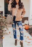 Florcoo Loose Cardigan Corduroy Tops