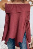 Florcoo One Word Neck Long Sleeve Off Shoulder Sexy Sweater