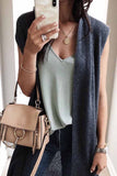 Florcoo Solid Color Mid-length Vest