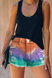 Florcoo Summer Tie-Dye Color Denim Shorts