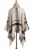 Florcoo Knitted Contrast Tassel Cloak