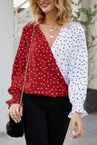 Florcoo Polka Dot V- Neck Shirt